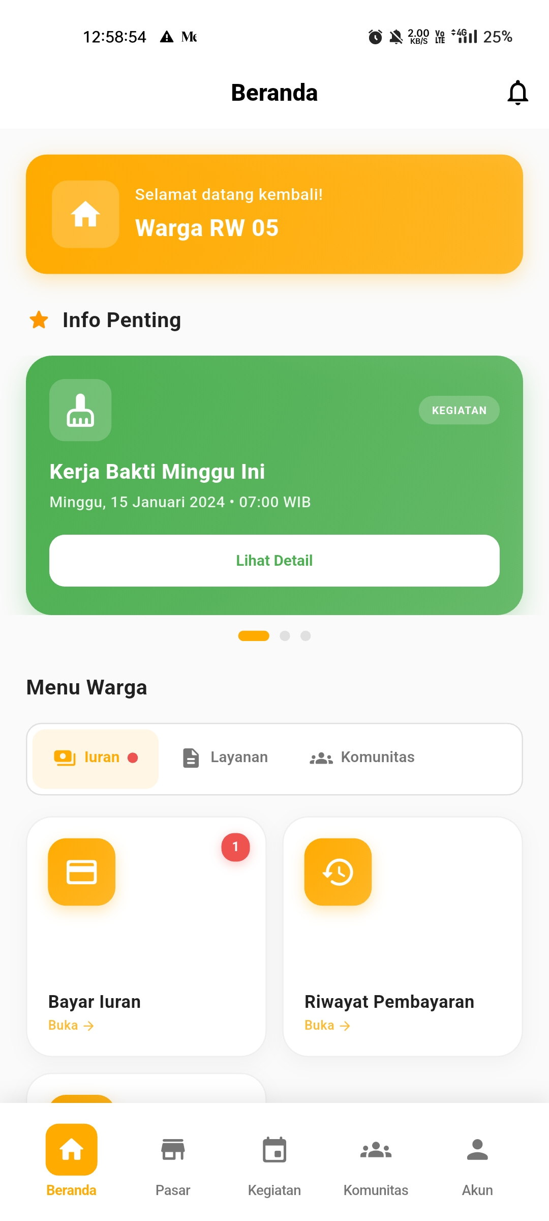 Resident Home Screen